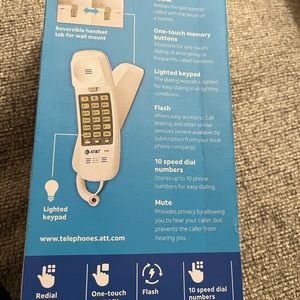 AT&T ATT 210 Corded Trimline Telephone Phone White